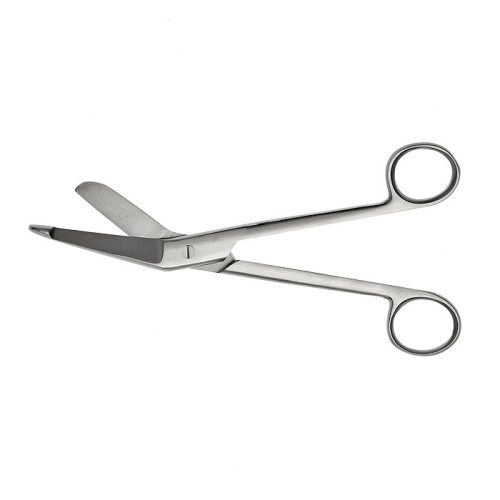 Ножиці медичні для перев'язувального матеріалу, гіпсових пов'язок, за Лістером, з пуговкою, гориз-зігнуті, 230 мм Bio Tules Impex BTS-6-102-14.3